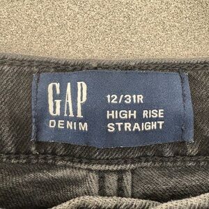 GAP Women’s Black Denim  High Rise Straight Jeans 12|31R